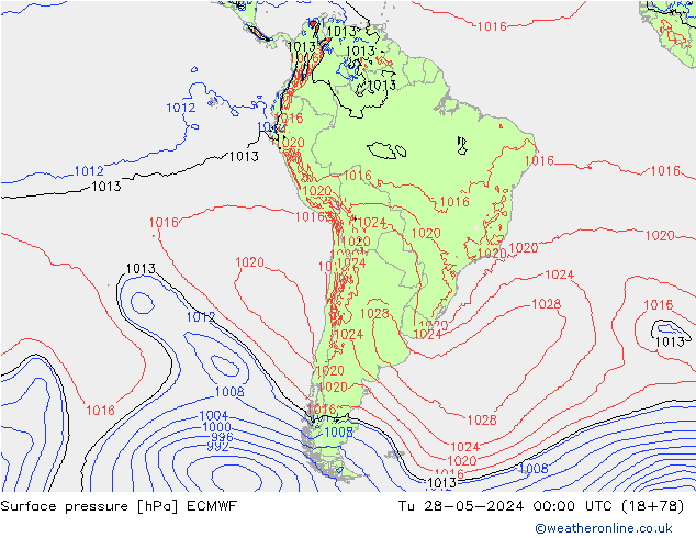 Surface pressure ECMWF Tu 28.05.2024 00 UTC