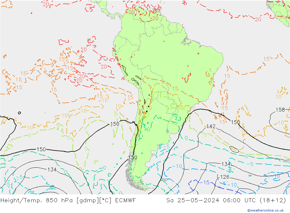 Z500/Rain (+SLP)/Z850 ECMWF Sáb 25.05.2024 06 UTC