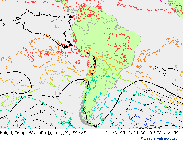 Z500/Rain (+SLP)/Z850 ECMWF Su 26.05.2024 00 UTC