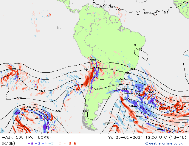 T-Adv. 500 hPa ECMWF za 25.05.2024 12 UTC