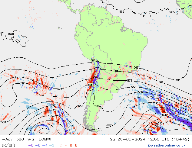 T-Adv. 500 hPa ECMWF Su 26.05.2024 12 UTC