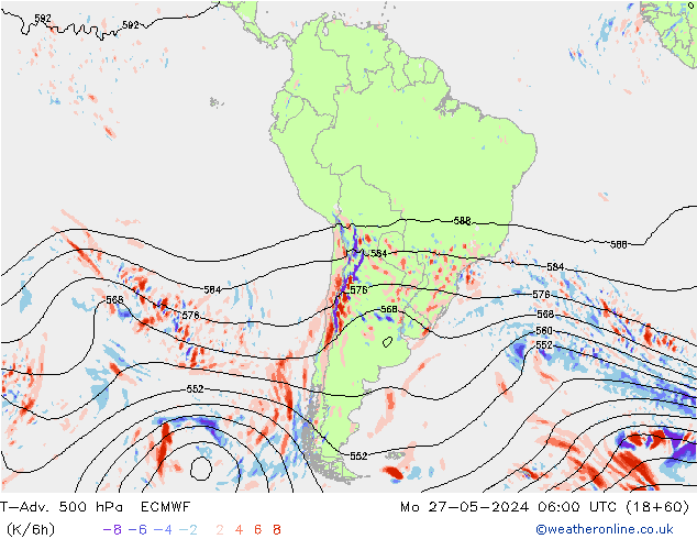 T-Adv. 500 hPa ECMWF Seg 27.05.2024 06 UTC