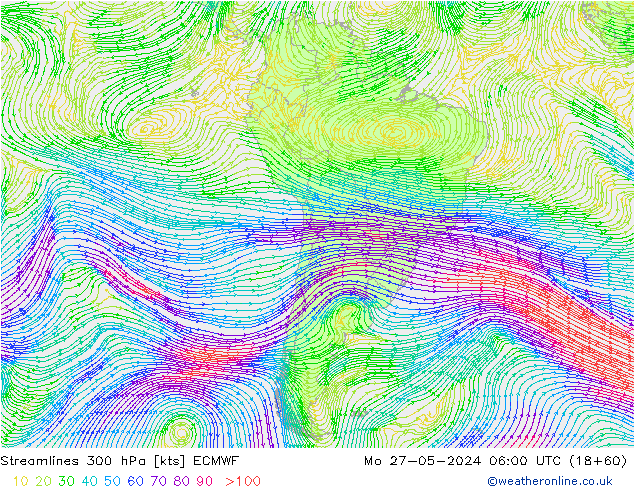 ветер 300 гПа ECMWF пн 27.05.2024 06 UTC