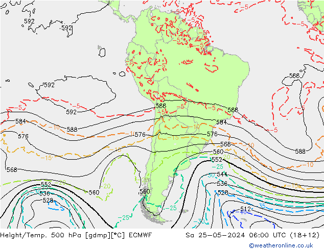 Height/Temp. 500 hPa ECMWF  25.05.2024 06 UTC