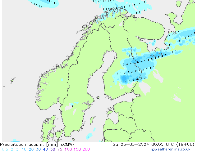 Nied. akkumuliert ECMWF Sa 25.05.2024 00 UTC