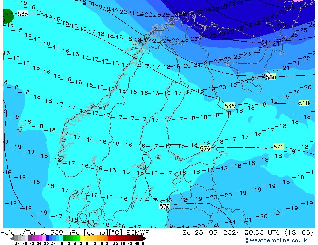 Z500/Regen(+SLP)/Z850 ECMWF za 25.05.2024 00 UTC