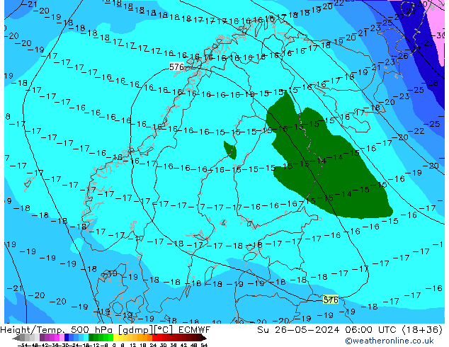 Z500/Rain (+SLP)/Z850 ECMWF dim 26.05.2024 06 UTC