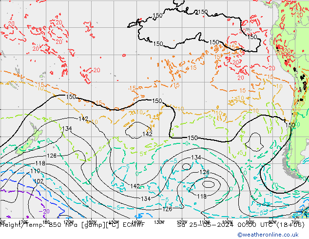 Z500/Rain (+SLP)/Z850 ECMWF Sáb 25.05.2024 00 UTC