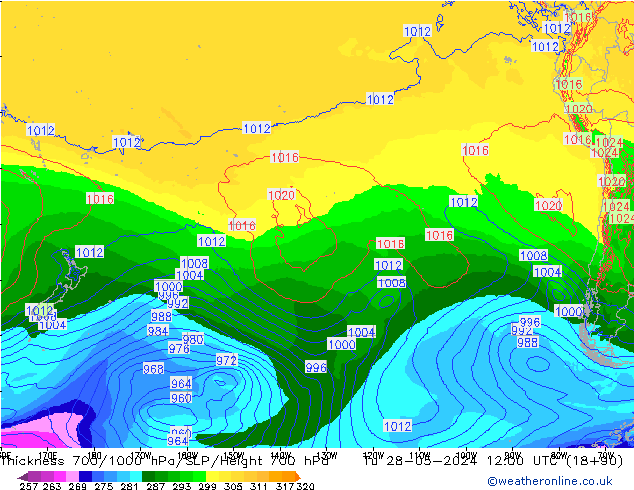 Thck 700-1000 hPa ECMWF Ter 28.05.2024 12 UTC