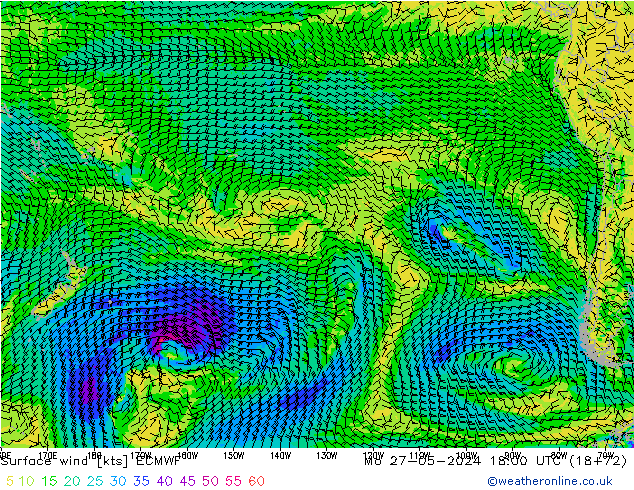 Vent 10 m ECMWF lun 27.05.2024 18 UTC