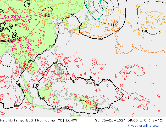 Z500/Rain (+SLP)/Z850 ECMWF So 25.05.2024 06 UTC