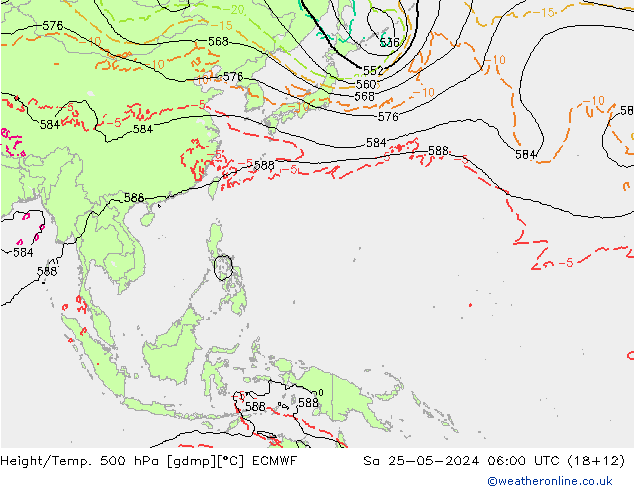 Z500/Rain (+SLP)/Z850 ECMWF So 25.05.2024 06 UTC