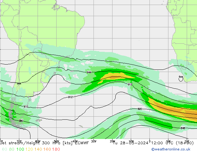 Corrente a getto ECMWF mar 28.05.2024 12 UTC