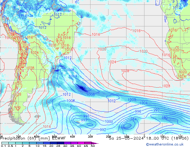 Z500/Regen(+SLP)/Z850 ECMWF za 25.05.2024 00 UTC