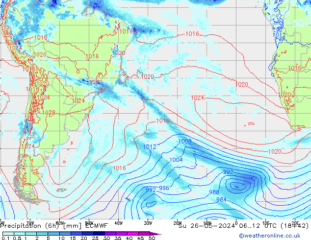 Z500/Rain (+SLP)/Z850 ECMWF dim 26.05.2024 12 UTC