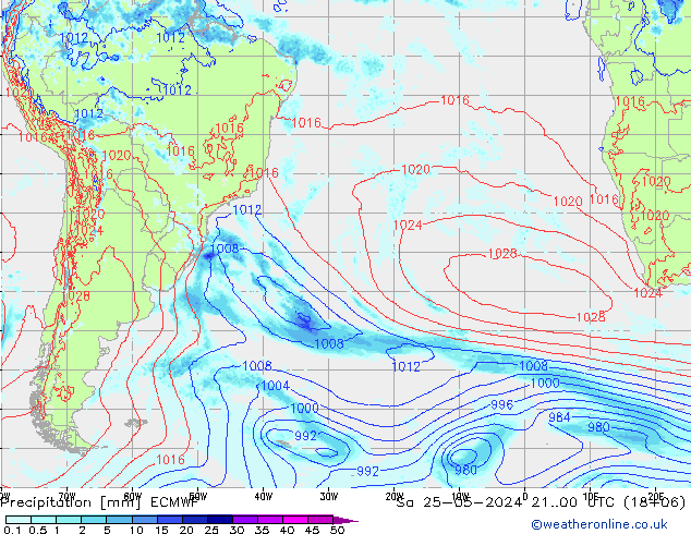 Précipitation ECMWF sam 25.05.2024 00 UTC