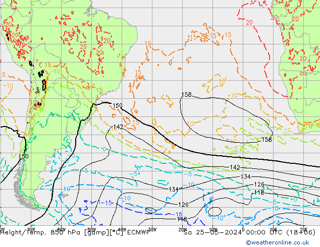 Z500/Regen(+SLP)/Z850 ECMWF za 25.05.2024 00 UTC