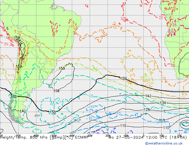 Z500/Rain (+SLP)/Z850 ECMWF lun 27.05.2024 12 UTC