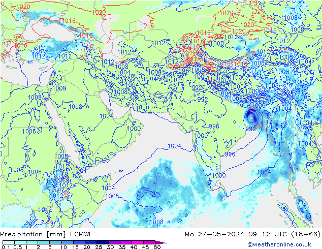 precipitação ECMWF Seg 27.05.2024 12 UTC