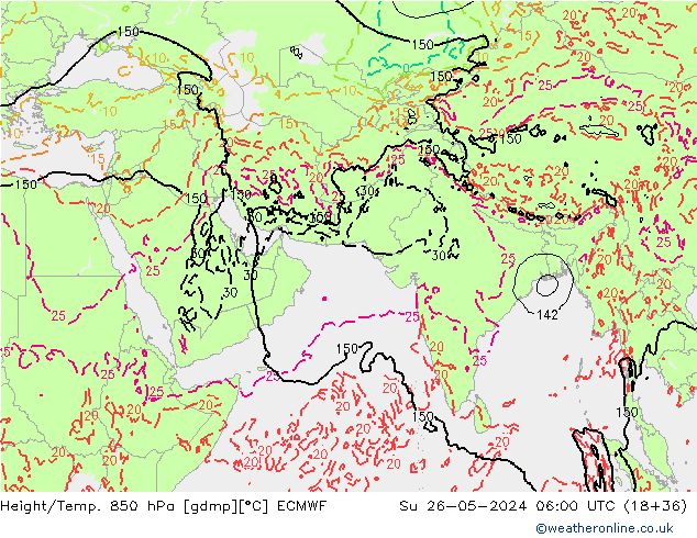 Z500/Regen(+SLP)/Z850 ECMWF zo 26.05.2024 06 UTC