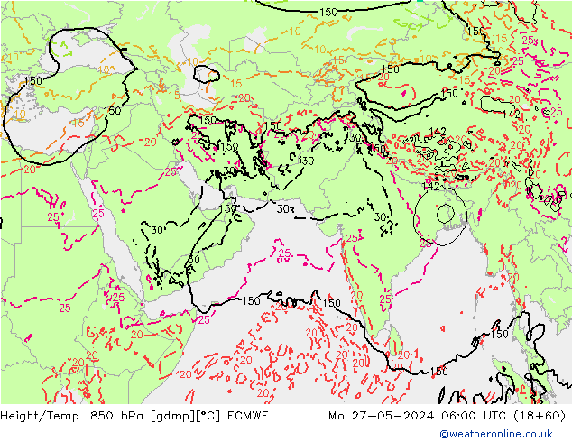 Z500/Rain (+SLP)/Z850 ECMWF lun 27.05.2024 06 UTC