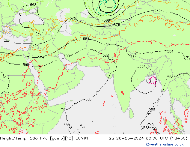 Z500/Rain (+SLP)/Z850 ECMWF Dom 26.05.2024 00 UTC