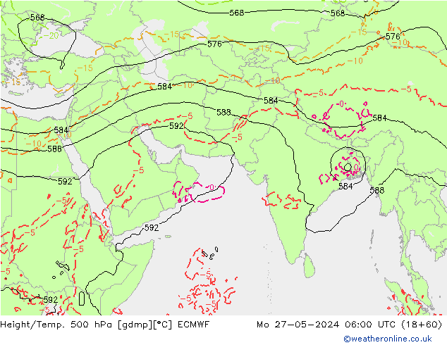 Z500/Rain (+SLP)/Z850 ECMWF lun 27.05.2024 06 UTC