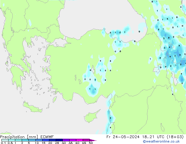 Precipitation ECMWF Fr 24.05.2024 21 UTC