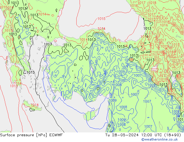 приземное давление ECMWF вт 28.05.2024 12 UTC