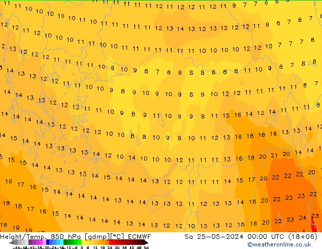 Z500/Rain (+SLP)/Z850 ECMWF Sa 25.05.2024 00 UTC