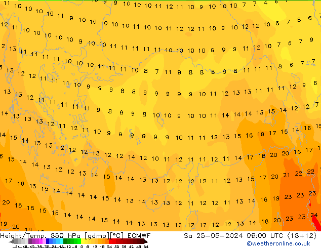 Z500/Rain (+SLP)/Z850 ECMWF Sa 25.05.2024 06 UTC