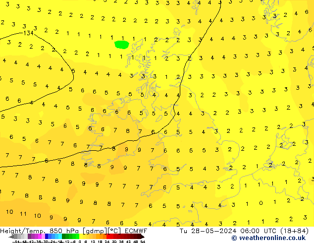 Z500/Rain (+SLP)/Z850 ECMWF Tu 28.05.2024 06 UTC