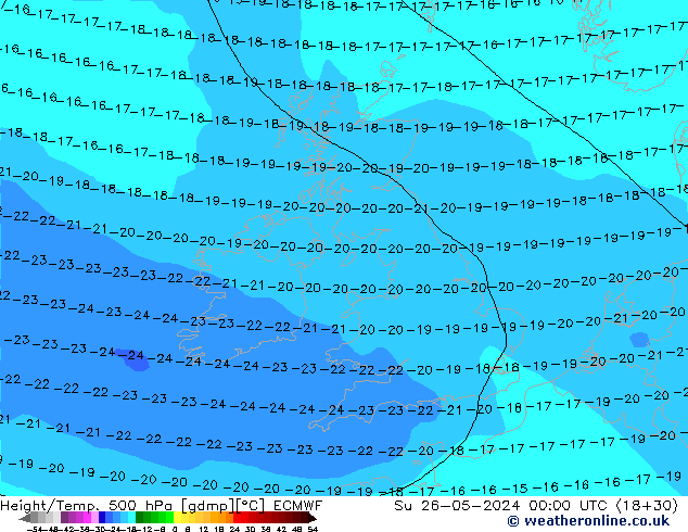 Z500/Rain (+SLP)/Z850 ECMWF Su 26.05.2024 00 UTC