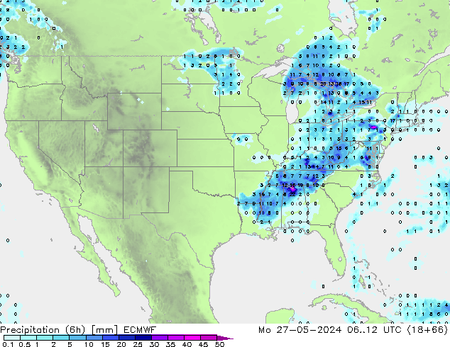 Z500/Yağmur (+YB)/Z850 ECMWF Pzt 27.05.2024 12 UTC