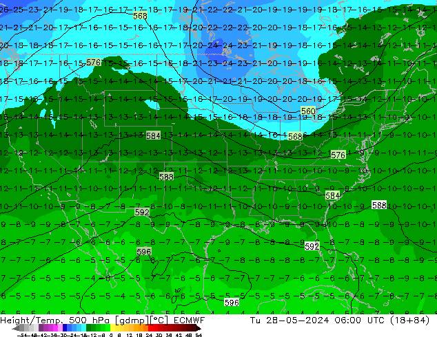 Z500/Rain (+SLP)/Z850 ECMWF Ter 28.05.2024 06 UTC