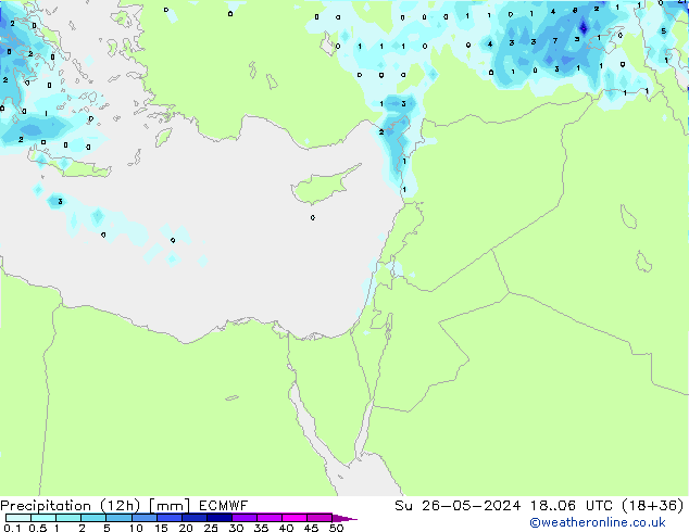 Precipitação (12h) ECMWF Dom 26.05.2024 06 UTC