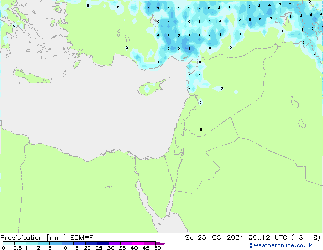 Precipitation ECMWF Sa 25.05.2024 12 UTC