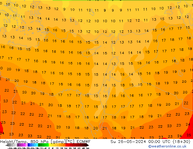 Z500/Rain (+SLP)/Z850 ECMWF Su 26.05.2024 00 UTC