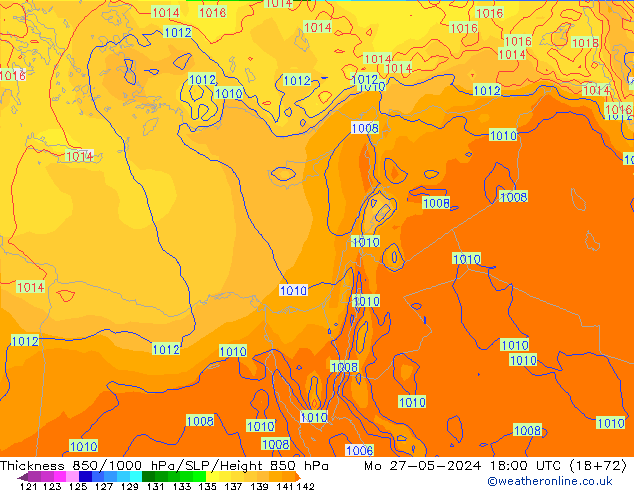 Thck 850-1000 hPa ECMWF Seg 27.05.2024 18 UTC