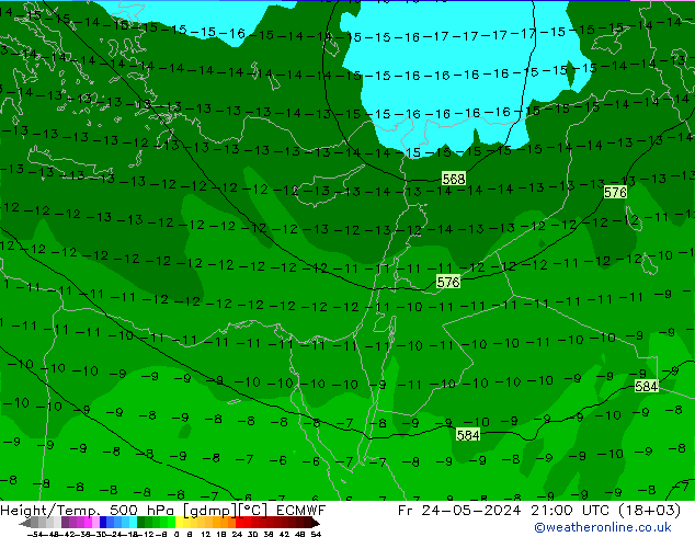 Géop./Temp. 500 hPa ECMWF ven 24.05.2024 21 UTC