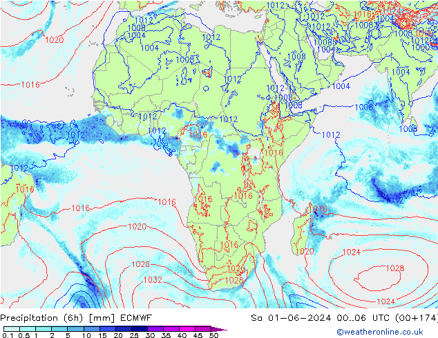 Z500/Rain (+SLP)/Z850 ECMWF So 01.06.2024 06 UTC