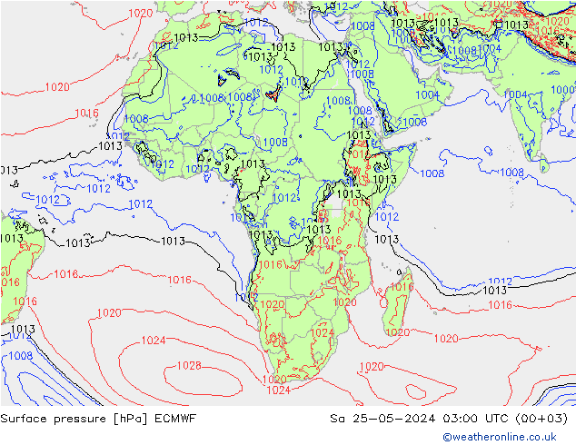 ciśnienie ECMWF so. 25.05.2024 03 UTC