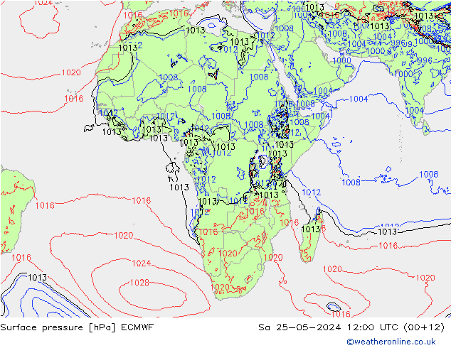 приземное давление ECMWF сб 25.05.2024 12 UTC