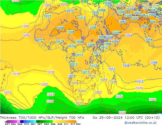 Thck 700-1000 hPa ECMWF So 25.05.2024 12 UTC