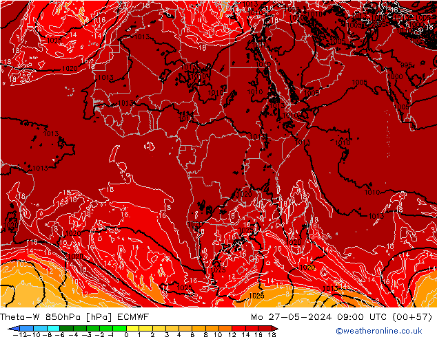 Theta-W 850hPa ECMWF Pzt 27.05.2024 09 UTC