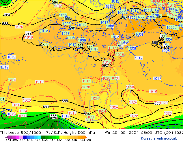 Thck 500-1000hPa ECMWF śro. 29.05.2024 06 UTC