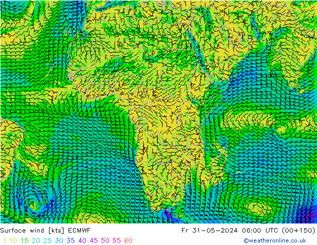 Wind 10 m ECMWF vr 31.05.2024 06 UTC