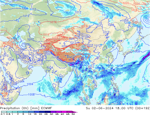 Z500/Rain (+SLP)/Z850 ECMWF Su 02.06.2024 00 UTC