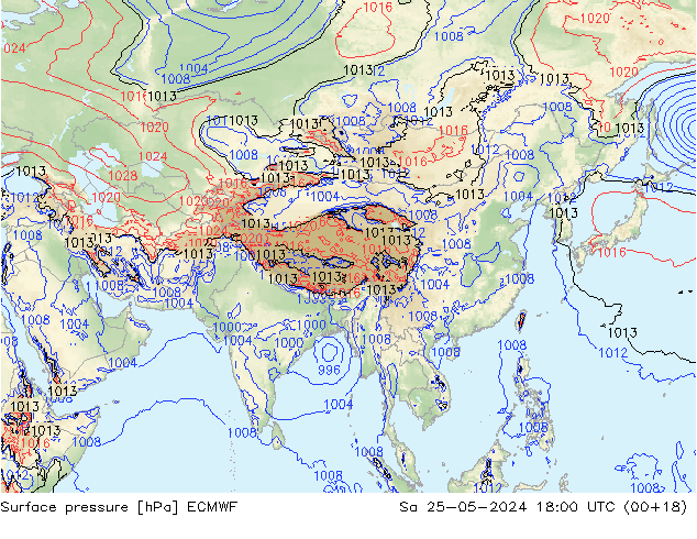 pression de l'air ECMWF sam 25.05.2024 18 UTC