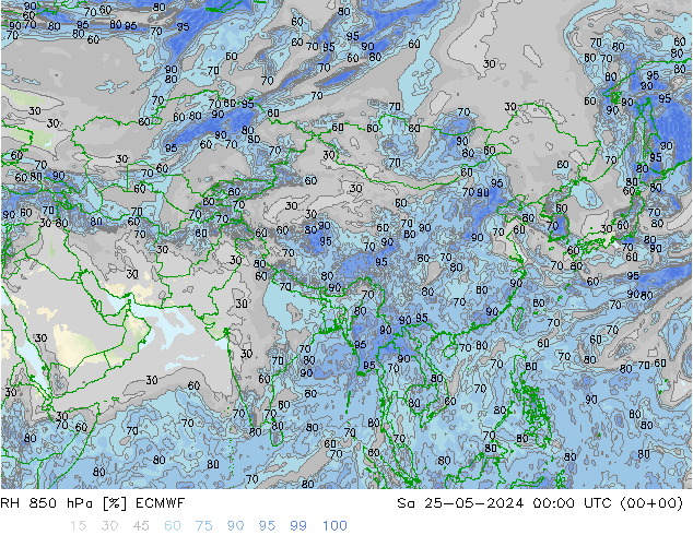 RV 850 hPa ECMWF za 25.05.2024 00 UTC